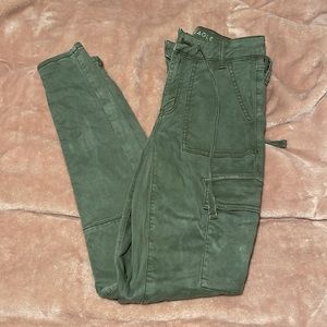 American Eagle AE skinny Cargo pants army green